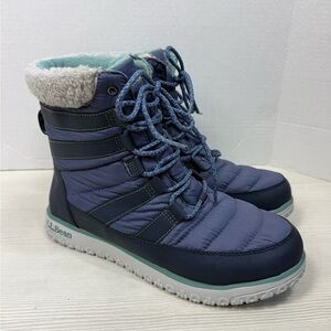 L.L. Bean Women's Navy and Teal Winter Lace-Up Boots